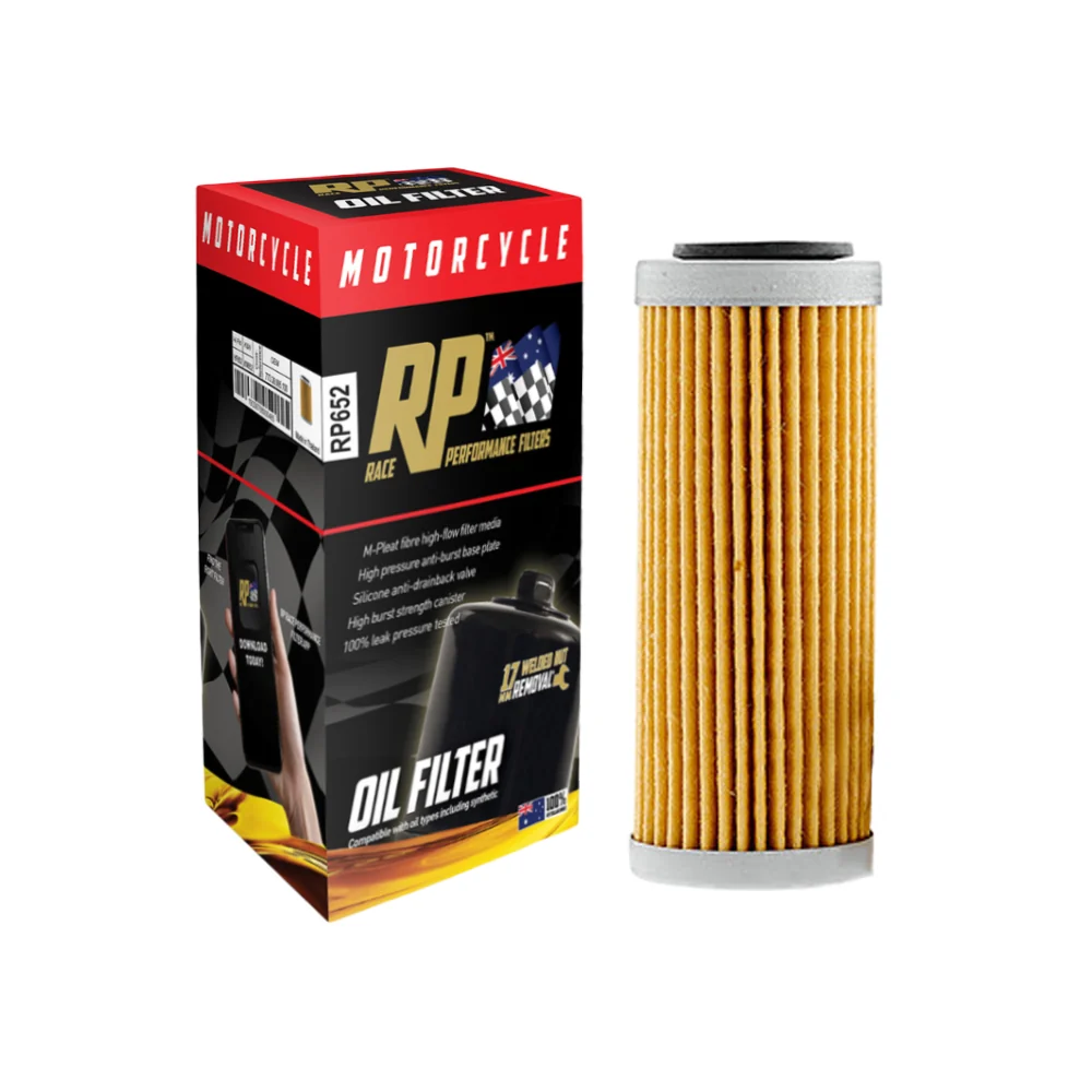 Race Performance Motorcycle Oil Filter - RP652 KN-652