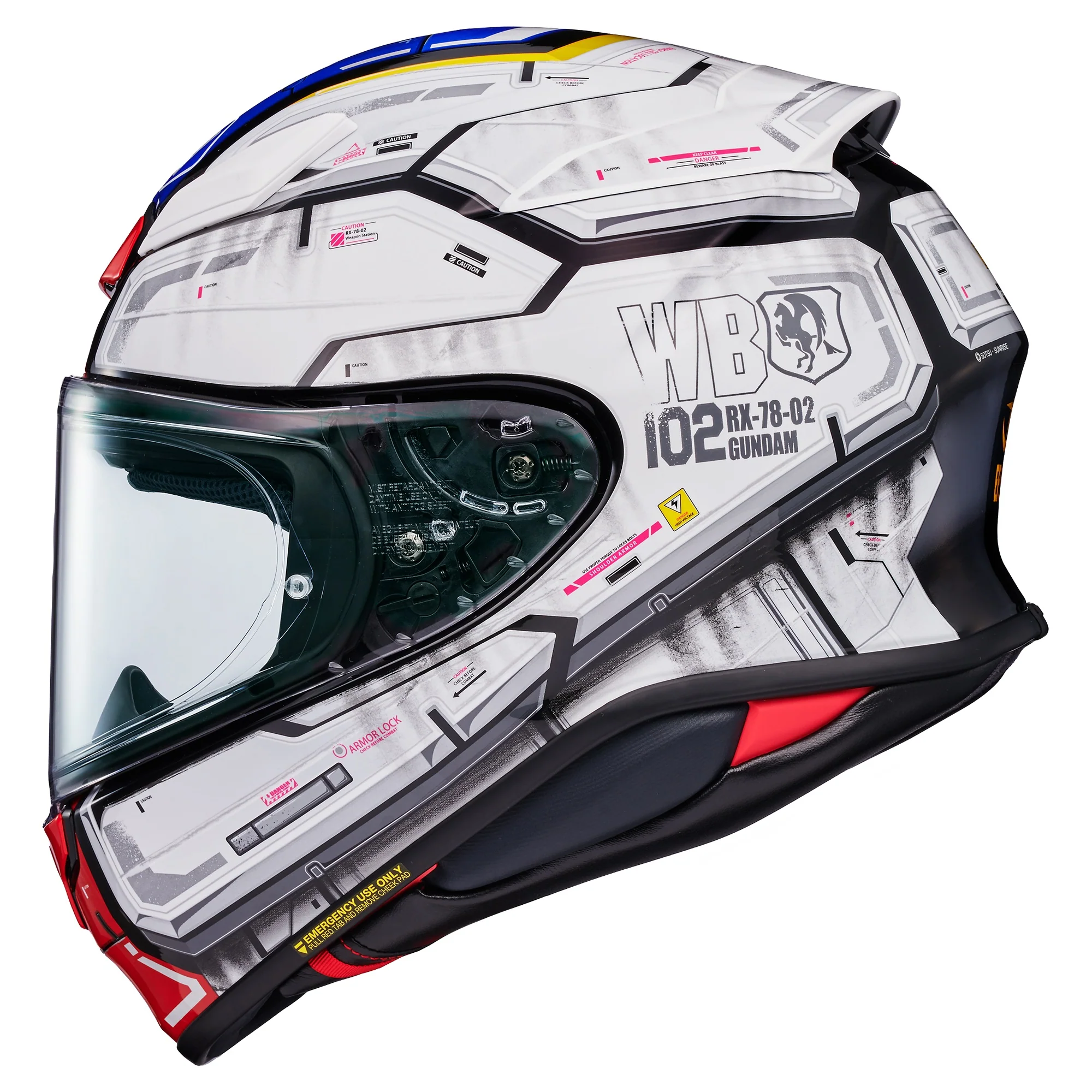 Shoei NXR2 Helmet RX-78-02 Gundam TC-10 - Blue / White / Red - Image 2