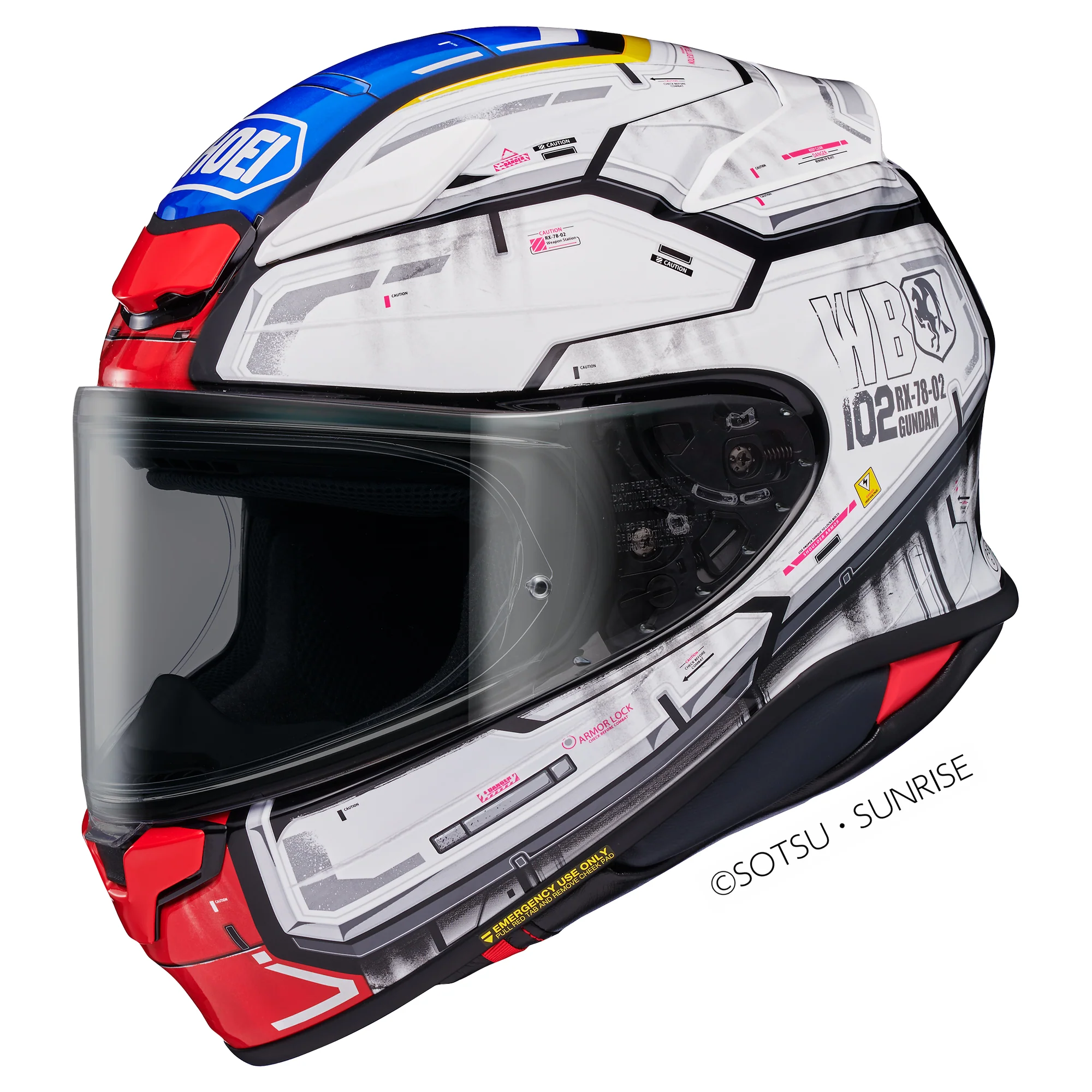 Shoei NXR2 Helmet RX-78-02 Gundam TC-10 - Blue / White / Red - Image 4