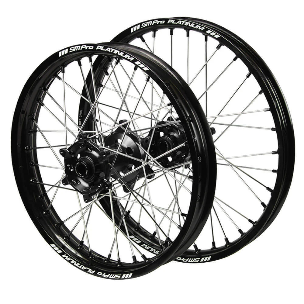 SM Pro Platinum & Bridgestone Tyre Bundle - Black Rim / Black Nipples Wheelset (21x1.6 / 18x2.15) - Image 2