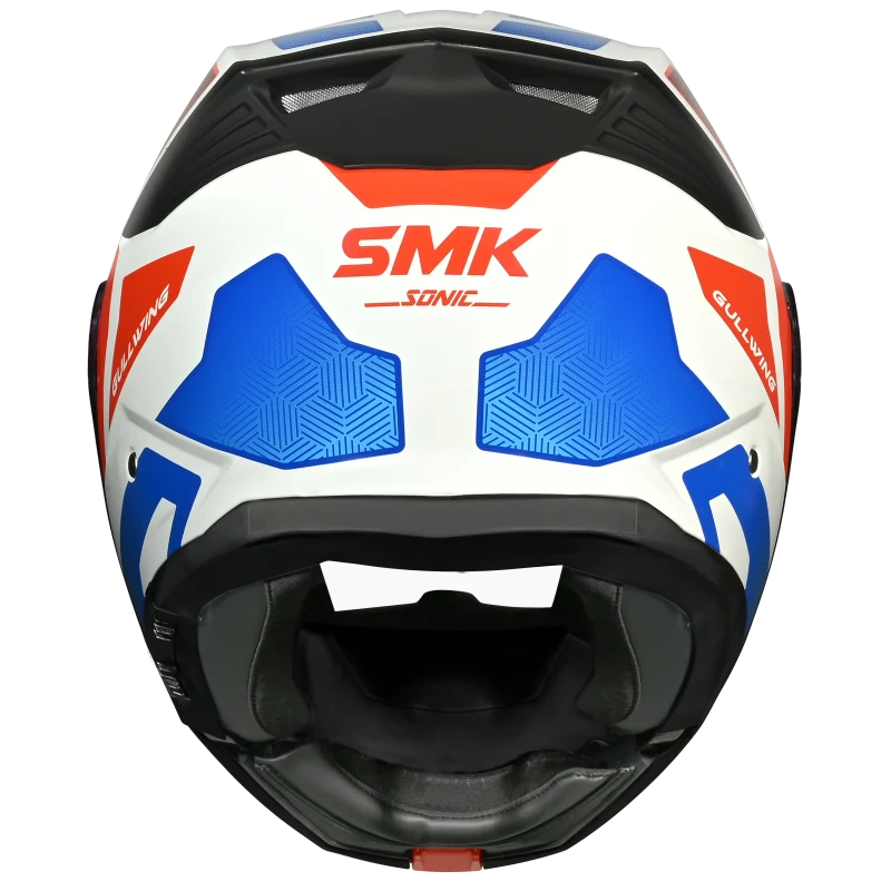 SMK Gullwing Sonic Modular Helmet - White / Blue / Red GL153 - Image 5