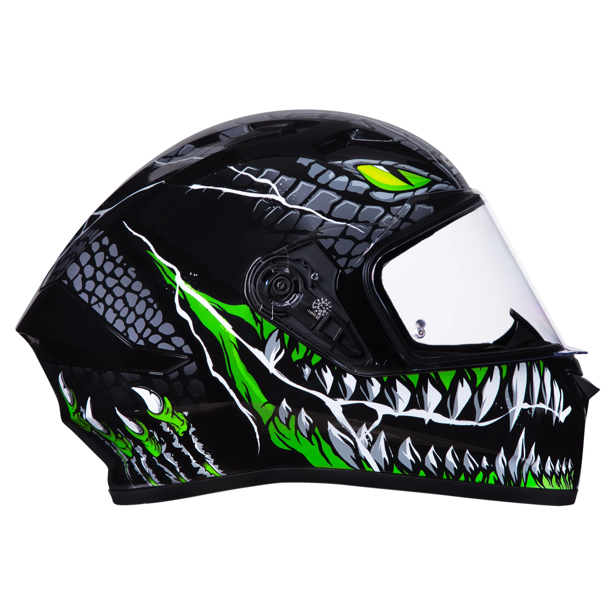 SMK Stellar Taotei Helmet - Black / Green GL268 - Image 3