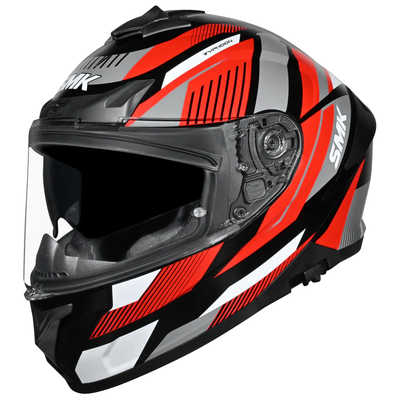 SMK Typhoon 06 Sparko Helmet - Black / Grey / Red GL236