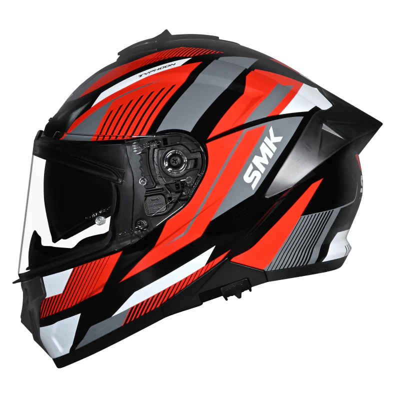 SMK Typhoon 06 Sparko Helmet - Black / Grey / Red GL236 - Image 4