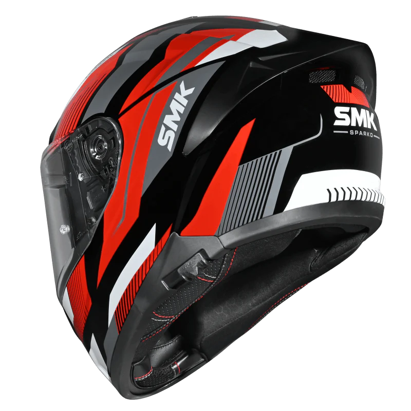 SMK Typhoon 06 Sparko Helmet - Black / Grey / Red GL236 - Image 5
