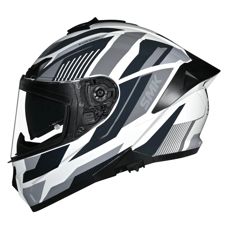 SMK Typhoon 06 Sparko Helmet - White / Grey / Black GL162 - Image 4