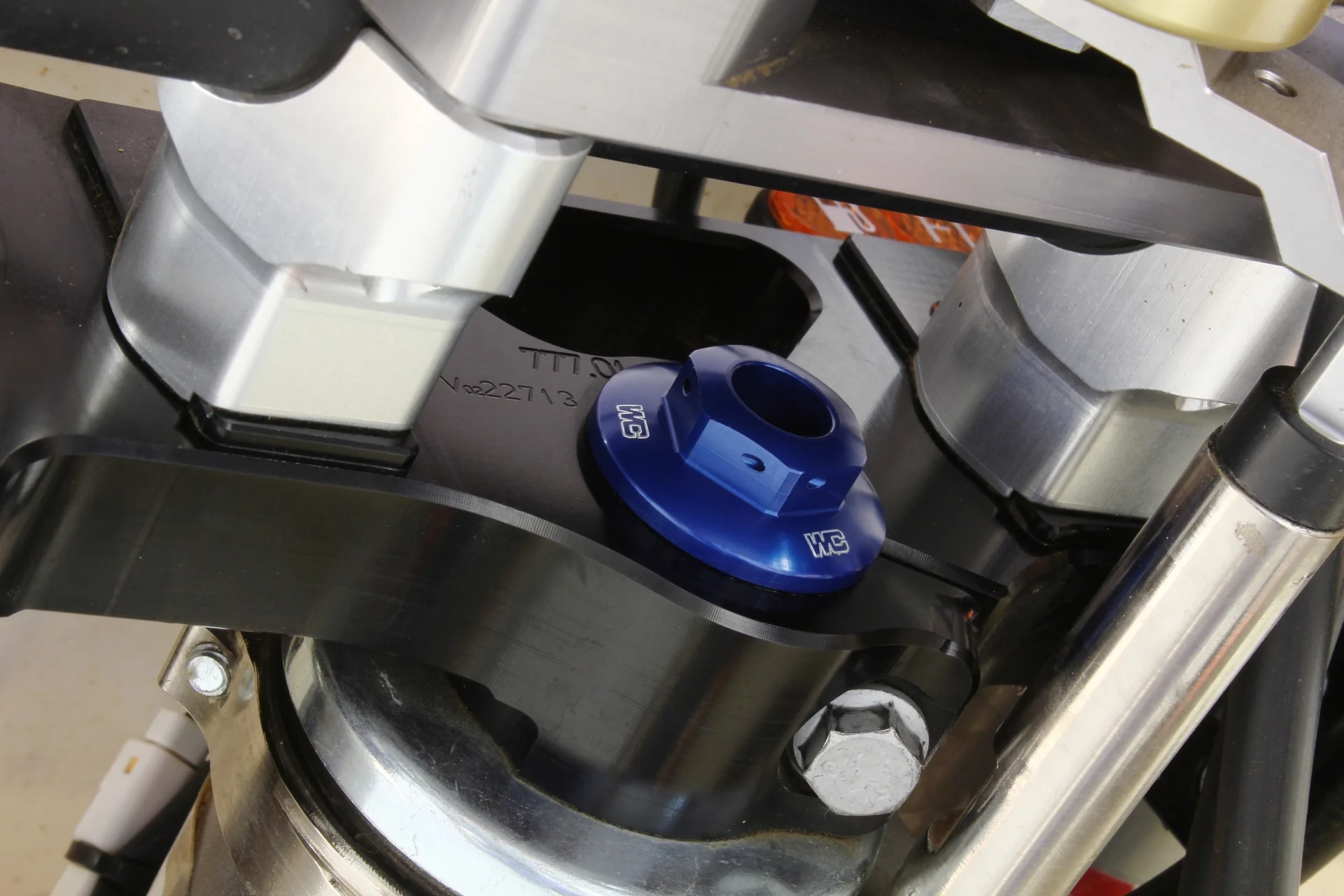 Works Connection Steering Stem Nut - Blue - Image 2