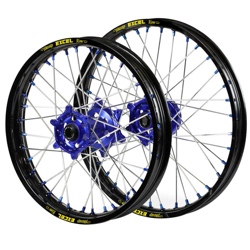 SM Pro Hubs / Excel Rims Wheelset (21*1.60 / 18*2.15) - Blue / Black