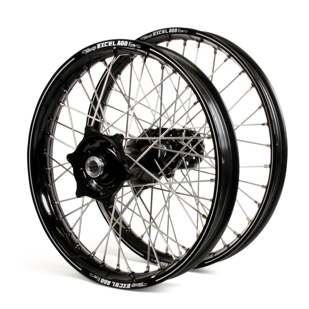 Yamaha Talon / Excel A60 Snr MX Black Rims / Black Hubs Wheel Set YZF 250-450 2014-17 (21 / 19X2.15)